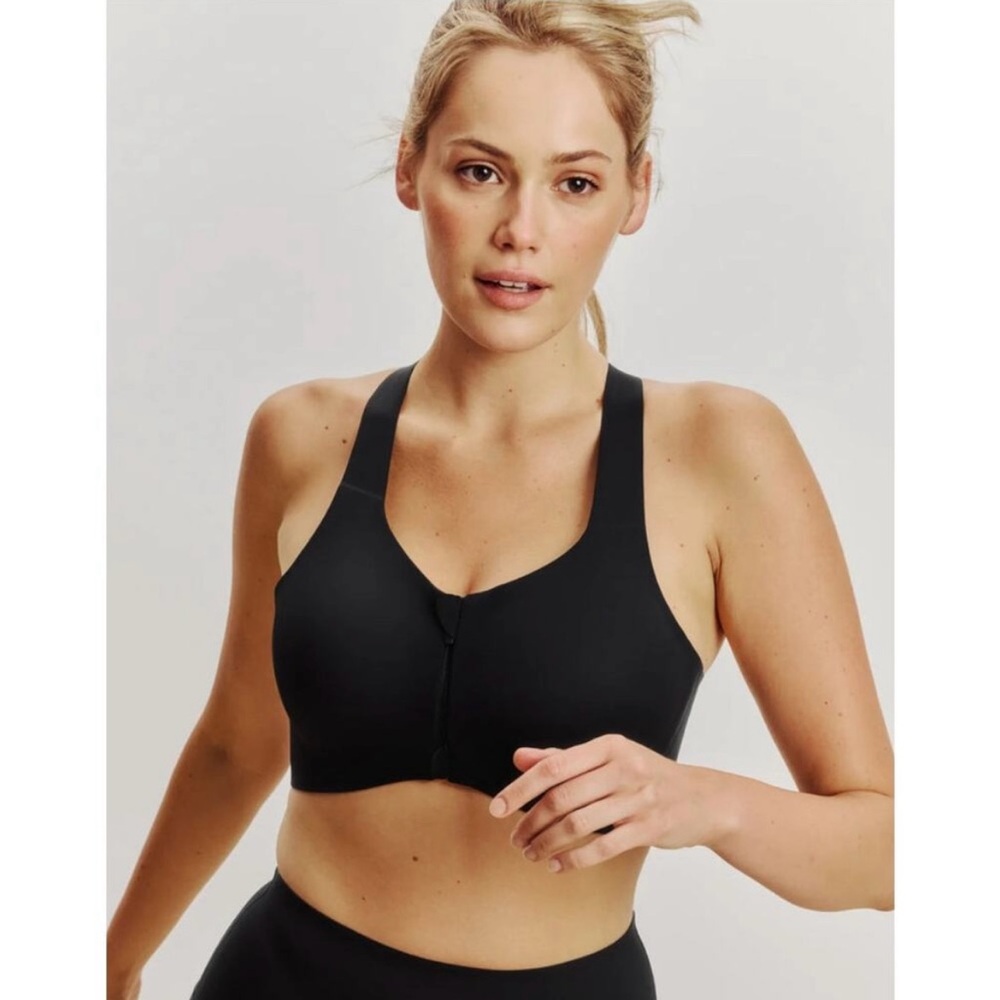 NWT KNIX Catalyst Front Zip Sports Bra Size 8 High Support Black ~ MSRP $85